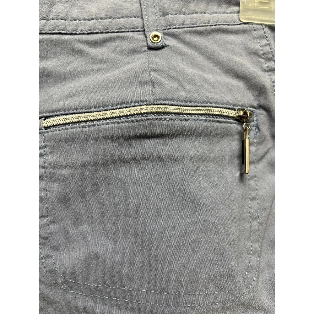 JAMIE SADOCK RESORT PANTS Sz 8  Blue CROPPED--POCKETS--ZIPPERS-RAYON BLEND